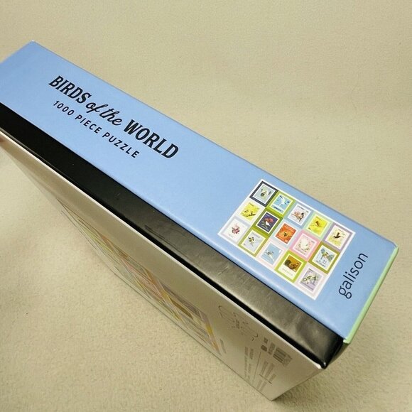 Galison Puzzle Birds Of World 1000 Pcs Stamp Collage Watcher Collector Worldwide - Picture 6 of 9